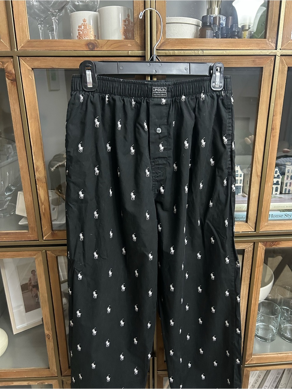 Black Polo Ralph Lauren Lounge Pants - Picture 3 of 8